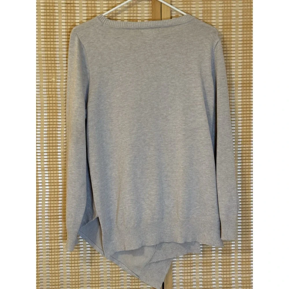 Verve Ami Womens XL Sweater Tan Heather Asymmetrical Hem Boho Coastal Preppy